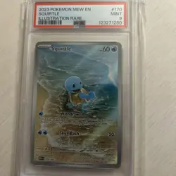 2023 POKEMON MEW EN-151 ILLUSTRATION RARE #170 SQUIRTLE PSA 9 ENGLISH - Image 1
