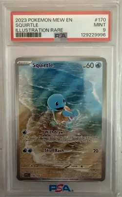 2023 POKEMON MEW EN-151 ILLUSTRATION RARE #170 SQUIRTLE PSA 9 - Image 1