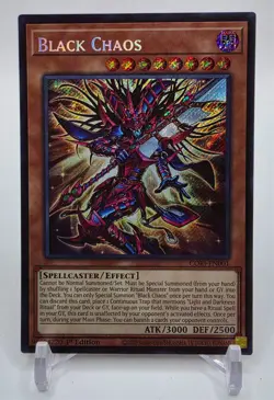 YuGiOh Chaos Origins 1st Edition Black Chaos CORI-EN001 Secret Rare NM - Image 1