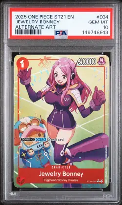 PSA 10 2025 ONE PIECE STARTER DECK ST21 EX GEAR 5 004 JEWELRY BONNEY ALT ART - Image 1