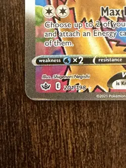 Pokemon TCG Blaziken VMAX Chilling Reign Secret Rare Card 201/198 - Image 2