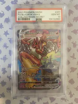 Pokemon TCG Blaziken VMAX Alternate Art Chilling Reign Card 201/198 PSA10🔥 - Image 1
