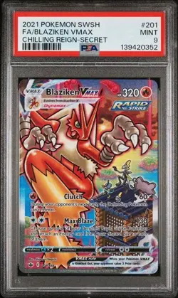 PSA 9 Blaziken VMAX (Alternate Art Secret) 201/198 Chilling Reign - Image 1