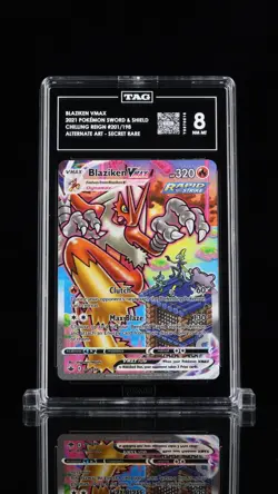 Pokemon Blaziken VMAX 201/198 Alt Art Chilling Reign TAG 8 NM - Image 1