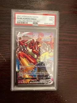 PSA 9 Blaziken VMAX (Alternate Art Secret) 201/198 Chilling Reign - Image 1