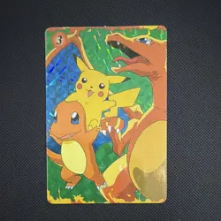 1996 Prism Pokemon Sticker Card Primeape + Pikachu Charmander Charizard Holo - Image 2