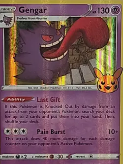 Gengar 057/198 Full Card Major Holo Bleed Error + Evolution Line 2022 Stamped LP - Image 5