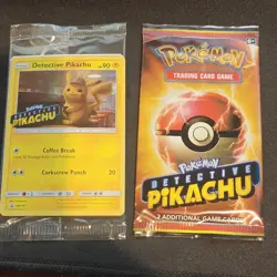 Pokemon TCG (SM190) Detective Pikachu Promo Holo Stamped w/ 2 Card Booster - Image 1