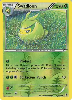 Pokemon Swadloon 6/119 Reverse Holo Card XY Phantom Forces TCG LP - Image 1