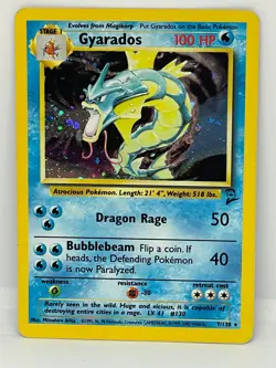 2 Card Pokemon Holo Lot—Gyarados Base Set 7/102 & Koga’s Beedrill 9/132 LP - Image 1