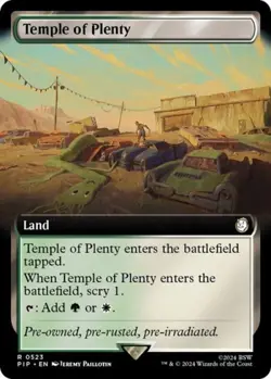 Temple of Plenty (Extended Art) -Foil Light Play MTG Universes Beyond: Fallout - Image 1