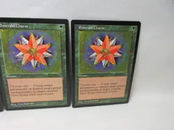EMERALD CHARM X3 MAGIC THE GATHERING VISIONS VINTAGE MTG CARD #375 - Image 4