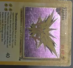 Zapdos 15/62 Holo Rare Fossil Unlimited Vintage Pokemon TCG WOTC Card MP-LP - Image 4