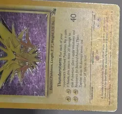 Zapdos 15/62 Holo Rare Fossil Unlimited Vintage Pokemon TCG WOTC Card MP-LP - Image 5