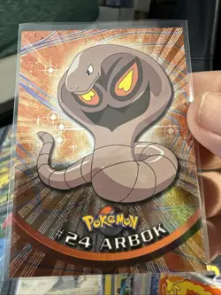 1999 Vintage Pokemon TV Edition #24 ARBOK Textured Foil Topps Black Logo T220 - Image 1