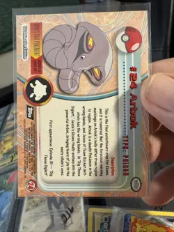 1999 Vintage Pokemon TV Edition #24 ARBOK Textured Foil Topps Black Logo T220 - Image 2