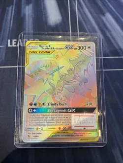 Hidden Fates Moltres Zapados Articuno GX Tag Team Rainbow Rare Card 69/68 - Image 1