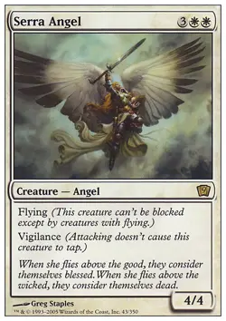 MTG SERRA ANGEL FOIL ITALIAN PLAYED - ANGELO DI SERRA - 9TH - MAGIC - Image 1