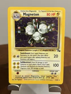 Pokemon TCG Magneton 11/62 Fossil Holo Rare 1999 Vintage WOTC - Image 1