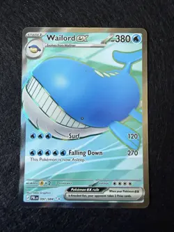 Wailord ex 097/084 Pitch Black Holo Full Art Ultra Rare Pokemon NM - Image 1
