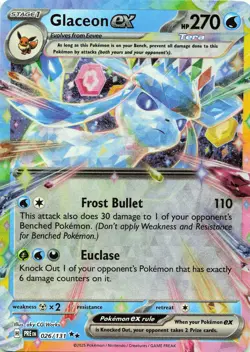 POKEMON Glaceon ex #026/131 Holo SV: Prismatic Evolutions NM - Image 1