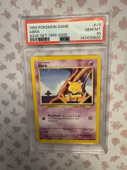 Pokemon TCG Abra Base Set 1999 43/102 PSA 10 - Image 1