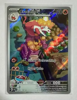 Pokemon TCG Crocalor 202/193 SV02: Paldea Evolved Illustration Rare Holo 2023 NM - Image 1