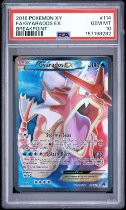 2016 Pokemon XY Breakpoint Gyarados EX Full Art #114/122 PSA 10 - Image 1