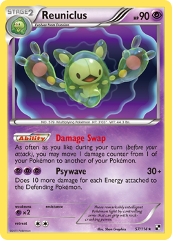 Reuniclus 57/114 Holo Rare Black & White Pokemon Near Mint - Image 3