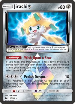 Jirachi ◇ 97/168 Prism Star Rare Celestial Storm Pokemon Holo Lightly Played - Image 2