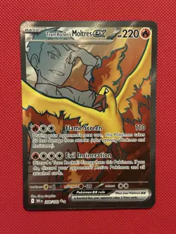 Team Rocket's Moltres ex 208/182 Destined Rivals Ultra Rare Pokemon NM - Image 1