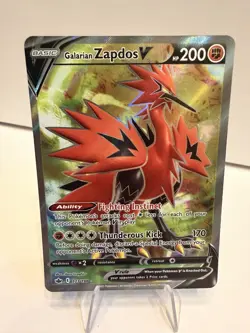 Pokemon Galarian Zapdos V 173/198 Ultra Rare Chilling Reign (NM) - Image 1