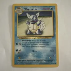 Pokemon TCG Base Set Wartortle 42/102 Uncommon Regular Unlimited EN 1999 70HP - Image 1