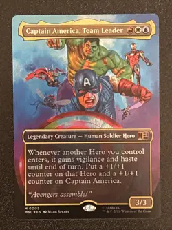 MTG Commander: Marvel Super Heroes Captain America, Team Leader Borderless Foil - Image 1