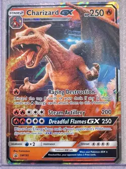 Pokemon TCG 2019 Sun & Moon Black Star Promo CHARIZARD SM195 Full Art Holo LP - Image 1