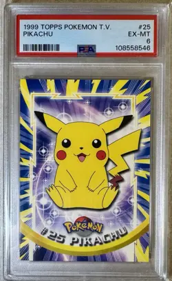 Pokemon 1999 TOPPS TV PIKACHU #25 PSA EX-MT 6 - Image 1
