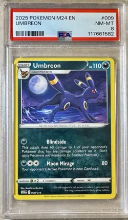 Pokemon TCG 2024 McDonald’s UMBREON 009/015 Graded PSA 8 NM-MINT - Image 1