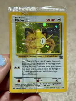 2000 Pokemon Meowth #10 Black Star Promo Game Boy Holo - FACTORY SEALED Rare - Image 1