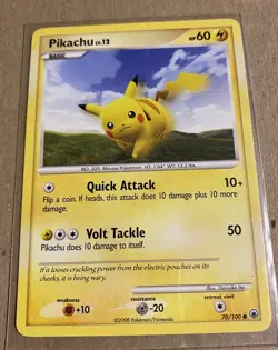 Pikachu Pokemon TCG Majestic Dawn Common Card #70/100 2008 - Image 1
