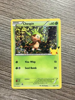 Pokemon TCG Chespin 6/25 McDonald's 25th Anniversary Promo English HOLO - Image 1