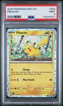 Pokemon 2024 McDonalds M24 PIKACHU 002/015 Holo PSA 9 MINT - Image 1