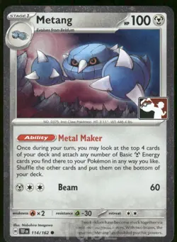 Metang 114/162 Common Prize Pack Series Cards Pokemon Holo Near Mint - Image 1