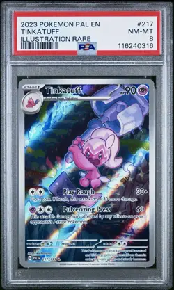 Pokemon TCG 2023 Paldea Evolved TINKATUFF 217/193 Illustration Rare PSA 8 NM-MT - Image 1