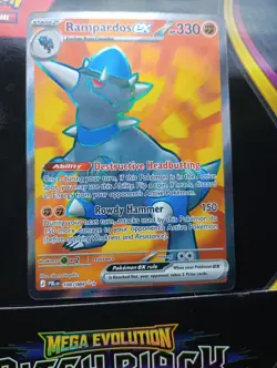 Pokemon TCG Rampardos ex 100/084 Ultra Rare ME: Pitch Black💥💥 PACK FRESH 💥💥 - Image 1