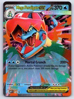 Mega Feraligatr ex 036 Pokemon ME: Mega Evolution Promo Holo NM/LP - Image 1