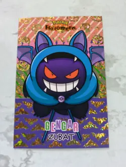 Gengar Zubat Poncho - Gold Holo Box Hit - Halloween Card Database - Pokemon - Image 1