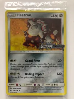 Pokemon HEATRAN 88/156 Sun Moon Ultra Prism Promo Card New & Sealed - Image 1