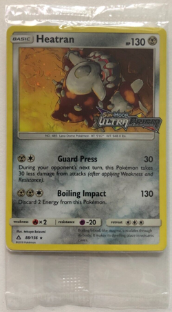 Pokemon HEATRAN 88/156 Sun Moon Ultra Prism Promo Card New & Sealed - Image 2