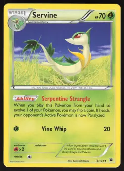 Servine 6/124 Non-holo Uncommon Pokemon XY - Fates Collide LP - Image 1