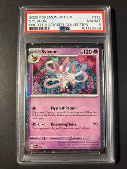 Pokemon 2025 SVP SV Black Star Promo #172 Sylveon PSA 8 - Image 1